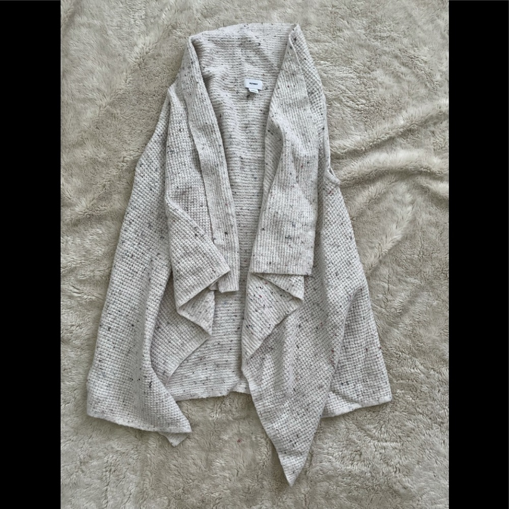 Old Navy - White and Color Speckle Vest Cardigan